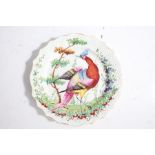 Good 19th century Sampson Chelsea style plate, decorated with a colourful exotic bird with a