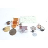 Mixed lot including Second World War German "West Wall" medal, a ring with an eagle surmounted by