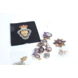 Collection of Royal British legion lapel badges and embroidered blazer badge, (qty)