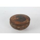 Greek/Italian style terracotta pot and cover, with incised decoration, 14cm diameter WITHDRAWN,