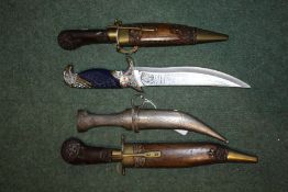 Collection of ornamental knives, (4)