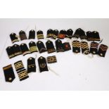 Collection of maritime related rank slides and epaulettes, (qty)