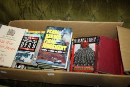 Collection of military themed books, mainly Second World War, including, Salerno, Pearl Harbour, Hit