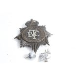 British Transport Commission Police helmet plate, shoulder title and button, (3)
