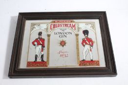 Advertising Mirror for Superior Coldstream Special Dry London Gin, the mirror depicting a Officer