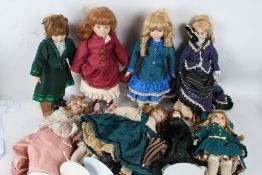 A collection of 20th century dolls, mostly bisque headed examples to include the Classic