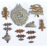 Selection of badges including cap badges to the Argyll and Sutherland Highlanders, Leicestershire
