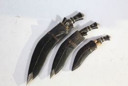 Selection of ornamental Kukri knives (3)