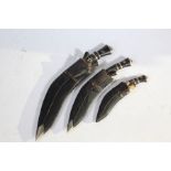 Selection of ornamental Kukri knives (3)