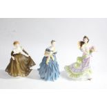 Three Royal Doulton figurines, 'Summertime', 'Adrienne', and 'Geraldine' (3)