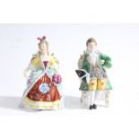 Pair of Sampson Chelsea figures style figures, both figures decorated with polychrome colours and