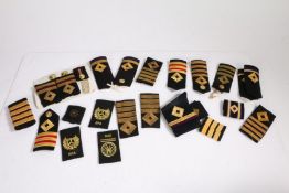 Collection of Royal Fleet Auxiliary rank slides and epaulettes, (qty)