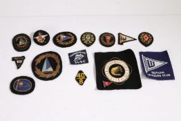 Collection of bullion yacht/sailing badges and patches, (qty)