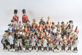 Collection of porcelain model soldiers, many Napoleonic examples (qty)