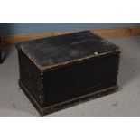 Painted pine chest, with hinged lid, 82cm wide