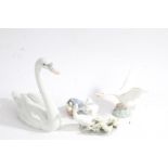 Four Lladro porcelain geese, the tallest 21cm (4)