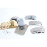 Selection of U.S. Navy belt buckles and webbing belt, (qty)