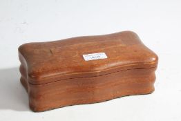 Teak box made from H.M.S. Rodney, the underside lid baring label, 21cm long