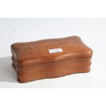 Teak box made from H.M.S. Rodney, the underside lid baring label, 21cm long