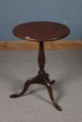 George III mahogany tilt top occasional table, the circular top above a turned column and tripod