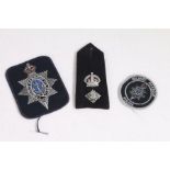 Police Superintendent rank epaulette, together with two Belfast Harbour Police cloth badges, (3)