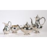 Victorian silver tea and coffee set, London 1860, maker Edward & John Barnard, consisting of teapot,