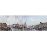 John Ernest Aitken RSW, (British, 1881-1957) Dutch Views both signed , pair of watercolours 34 x