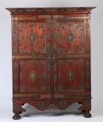 An 18th Century padouk wood VOC Dutch (United East India Company) ‘flat pack’ cupboard, with VOC