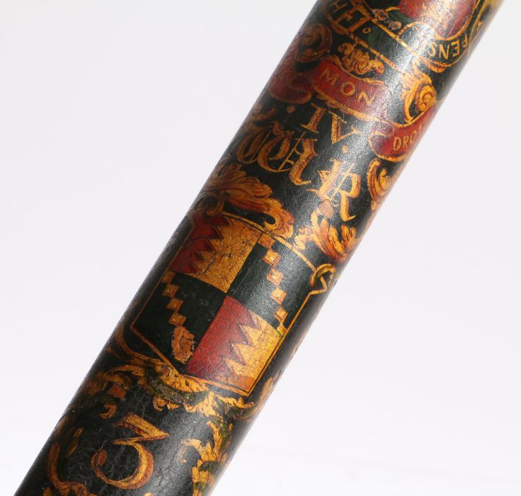 A William IV police truncheon, polychrome painted with the Royal Coat of Arms, legend Honi Soit - Image 3 of 3