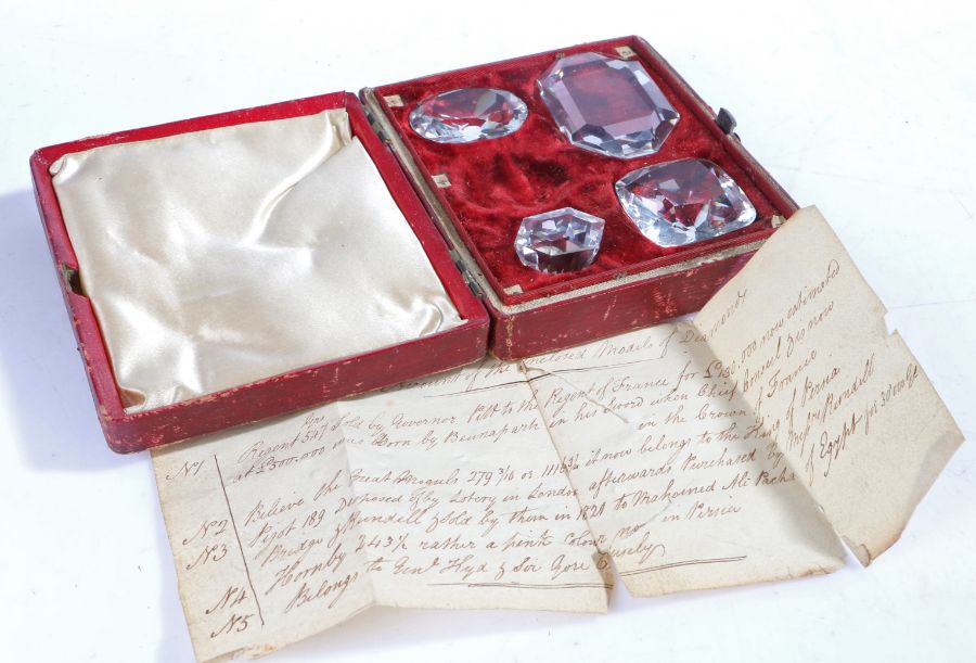 A Short Account of the Enclosed Models of Diamonds, a set of 19th Century glass cut diamond