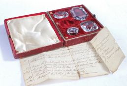 A Short Account of the Enclosed Models of Diamonds, a set of 19th Century glass cut diamond