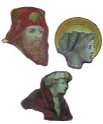 Attributed to Charles Eamer Kempe (1832-1897) Three stained glass figural panels; comprising the