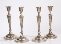 Good set of four Victorian Scottish silver candlesticks, Edinburgh 1895, maker Hamilton & Inches,