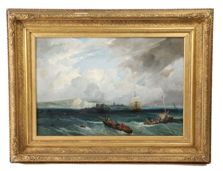 Continental School (19th Century) Shipping Off a Coast oil on canvas 52 x 77cm (20.5'' x 30'') - Image 2 of 2