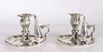 Good pair of early William IV silver chambersticks, Sheffield 1838, maker Creswick & Co (Thomas,