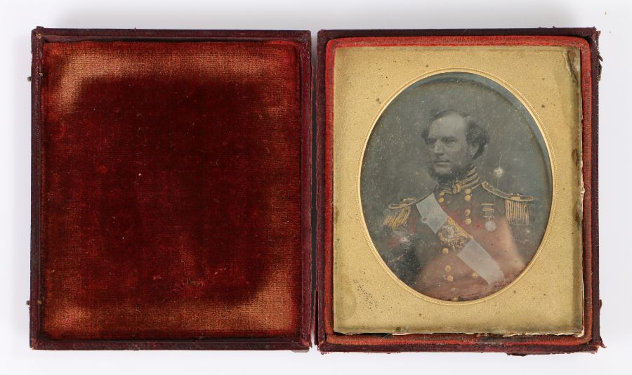 A mid 19th Century Military sixth plate daguerreotype of a British infantry officer C1840s/50's,