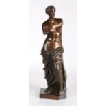 19th Century bronze Venus de Milo, signed Rolland Paris and with foundry stamp, 43cm high