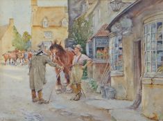 George Frederick Nicholls (British, 1857-1939) 'A Horse Deal' signed (lower left), watercolour 29