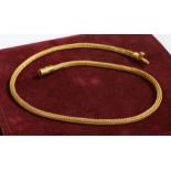 Large and good 18 carat gold rope effect necklace, stamped 750, weight 40.1 grams, housed within a
