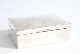 George V silver cigarette box, Birmingham 1912,m maker William Neale & Son Ltd. of plain rectangular