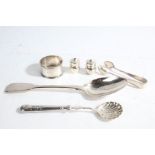 Silver, various dates and makers, to include William IV tablespoon with fiddle pattern handle, small