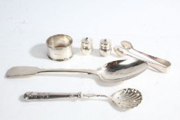 Silver, various dates and makers, to include William IV tablespoon with fiddle pattern handle, small