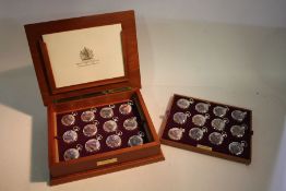 24 Royal Mint Queen Elizabeth II Golden Jubilee Collection hunter pocket watches, decorated with