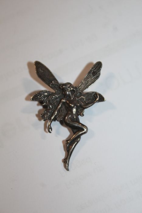 Novelty silver brooch, in the form of a fairy, stamped 925