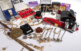 Large collection of costume jewellery to include silver necklaces wristwatches to include Seiko