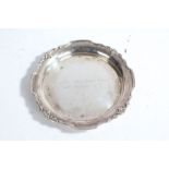 Elizabeth II silver card tray, Sheffield 1966, maker Cooper Brothers & Sons Ltd. with wavy shell and
