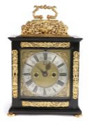 A 17th Century and later basket top table clock, signed for Daniel Le Count, London The hinged