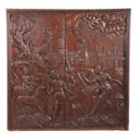 An impressive late 16th century carved oak panel, possibly English, circa 1580-1620 Formed from