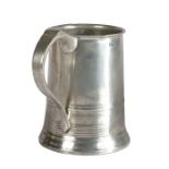 A 19th century pewter Imperial quart measure, Liverpool The truncated cone drum with reeding,