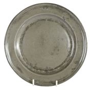 A mid-18th century pewter single reed plate, Newcastle-Upon-Tyne, circa 1750 Touchmark to rear of